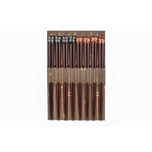 Heim Concept 8 Pair Organic Natural Hardwood Japanese Reusable Wood Chopsticks - 1 of 2