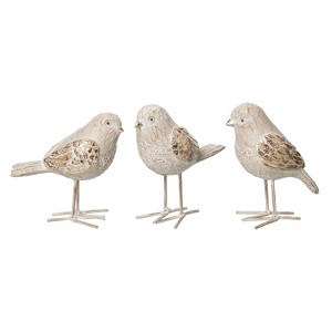 Transpac Resin Elegant Standing Bird Figurine Set of 3 Christmas Home Decorations - 1 of 1