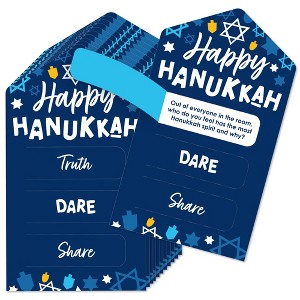 Big Dot of Happiness Hanukkah Menorah - Chanukah Holiday Party Game Pickle Cards - Truth, Dare, Share Pull Tabs - Set of 12 - 1 of 4
