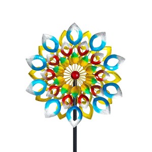 Cyan Oasis 84-Inch Colorful Whirlwind Wind Spinner - 1 of 4