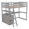 Sapphtopaz Loft Bed with Desk Wood Loft Bed with ladder & Guardrail,Space-Saving Beds Frame with Drawers & Shelves for Teen&Adult - 4 of 4