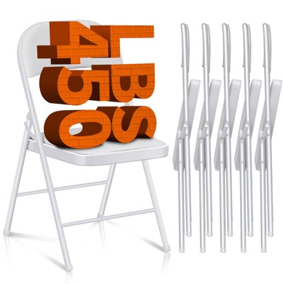 SKONYON Folding Chairs Portable Vinyl Padded Folding Chair with Durable Steel Frame 4 Pack and 6 Pack