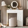Whisen 31'' Makeup Vanity Desk with Lighted Mirror, 2 Drawers and 1 Cabinet - 3 of 4