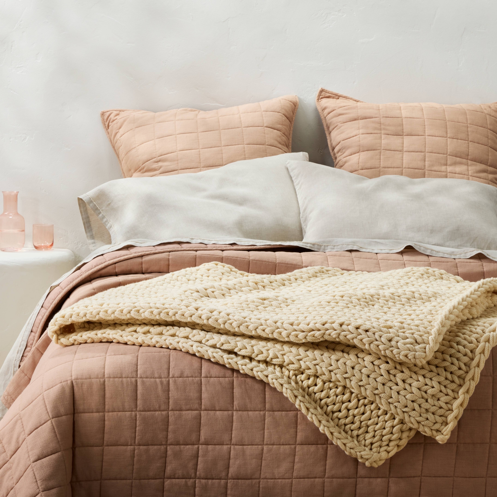 50"x70" Oversized Solid Bed Throw Natural - Casaluna™