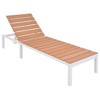 vidaXL Sunlounger White and brown Aluminum and WPC Standard - 2 of 4