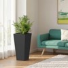 Spassway Indoor Outdoor Geometric Metal Planter Pot Planter Box Patio Garden Bed Black - 2 of 4
