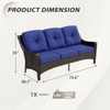 EAGLE PEAK Azure Bay 3 Seat Outdoor Wicker Patio Sofa, Weather Resistant Rattan Sofa, Deep seats - 2 of 4