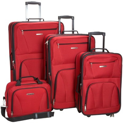 Rockland Journey Softside Upright Luggage SetExpandable Red 4-Piece (14/19/24/28)