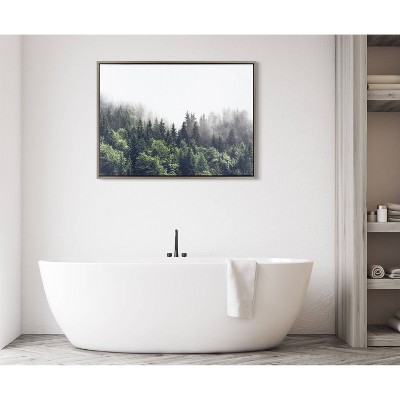 Lush Green Forest on a Foggy Day Landscape Canvas Print