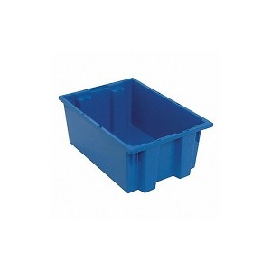 Quantum Storage Systems Stack And Nest Tote, 19-1/2"W X 13-1/2"D X 8"H, Heavy Duty, 0.80 Cu. Ft. Capacity, Blue Polypropylene - 1 of 1
