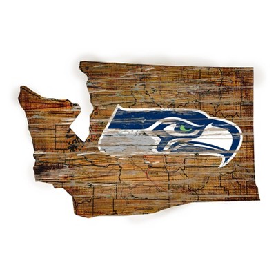 NFL Seattle Seahawks 12" State Map Wood Sign