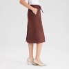 Women's Faux Suede Drawstring Midi A-Line Skirt - A New Day™ - 3 of 4