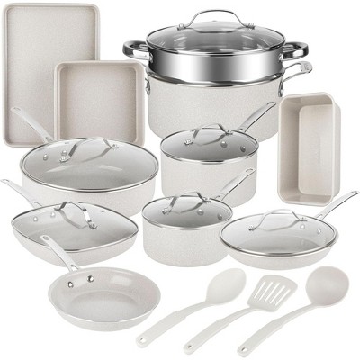 Granitestone Ceraluxe 20 Piece Nonstick Ceramic Cookware & Bakeware Set