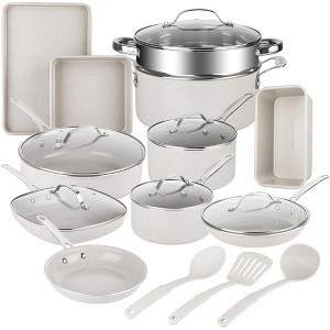 Granitestone Ceraluxe 20 Piece Nonstick Ceramic Cookware & Bakeware Set - 1 of 4
