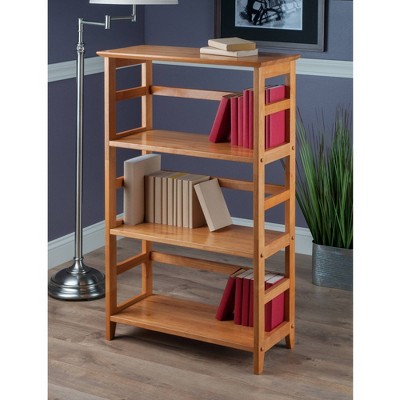 42" Honey Pine Wood 3-Tier Studio Bookshelf