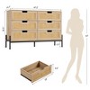 6 Drawer Dresser, Wooden Chest of Drawer, Farmhouse Storage Cabinet with Metal Legs - 3 of 4