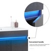 30" Bathroom Vanity With Sink Wall Mounted/Freestanding Vanity Sink Set With Sensing Light Large Storage Space Metal Legs For Bathroom - image 2 of 4