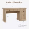 54" Fluted Modern Desk With Charging Station & File Cabinet,Office Desk w/Built-in Drawers- Storage Office Desk for Study, Living Room & Bedroom - 2 of 4