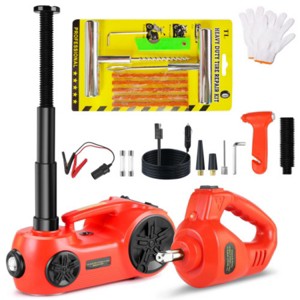 Syemin Lift Jacks Electric Car Jack 5 Ton Floor Jack Lift, Attachment, Built-in Inflatable Pump for SUV MPV Sedan Truck, Orange, 14.6"*7.67"*13.58" - 1 of 4