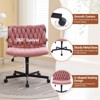 Modern Armless Criss Cross Office Desk Chair, 300 lbs Weight Capacity, Swivel, Cross Leg Base, Faux Fur Seat, Adult, Hard Floor - 4 of 4