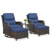 POCASSY 5 Piece Patio Furniture Set with Swivel Chairs and Ottomans, High Back Deep Seat Cushioned Wicker Swivel Patio Chairs Set of 2 with Ottoman - 4 of 4