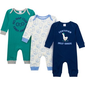 Onesies Brand Baby Boys' 3-Pack Lap Shoulder Footless Pajamas - 1 of 4