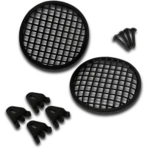 Pyramid 5" Waffle Speaker Grill with Bracket – Universal Car Audio Speaker Grill Cover, Durable Metal Mesh - Black - 1 of 4