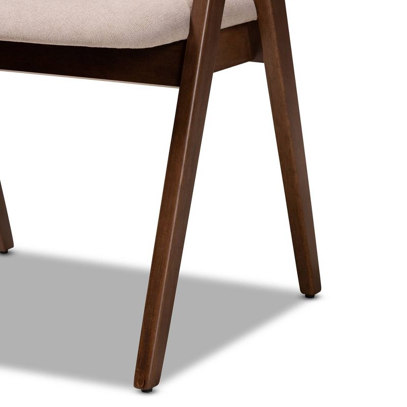 2pc Danton Fabric Upholstered Wood Dining Chair Set - Baxton Studio, 6 of 11