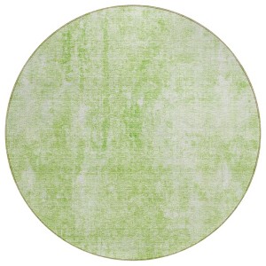 Green And Ivory Abstract Washable Indoor Outdoor Area Rug - 1 of 4