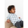 Organic Cotton Sweatshirt | Blue Checkered | Charlie Lou Baby - 3 of 4