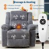 GustoWave Corduroy Manual Recliner Sofa with Pillow Top Arms, Thick Padding, Side Pocket, 400Lbs, Adjustable Recliner for Living Room - 3 of 4