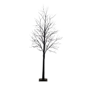 Nearly Natural 7-ft Pre-Lit Halloween Black Twig Artificial Tree with 390 Orange & Purple LED Lights - 1 of 1