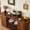 58" Modern Wavy Curve Sideboard-Multifunctional Storage Cabinet With Wine Rack And Glassware Holder, Adjustable Shelves - 3 of 4