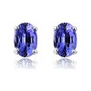 RMZ GOLD NYC 925 Sterling Silver 2.00ct Genuine Tanzanite Oval Stud Earrings – Unisex - 2 of 4
