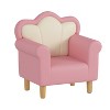 Polyester Kids Sofa, Princess Armchair for Children, Petal Shape Toddler Sofa Chair for Playroom, Children's Bedroom, Pink+White - 4 of 4