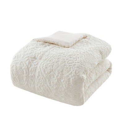 Ivory King Microfiber Textured Bedspread Set