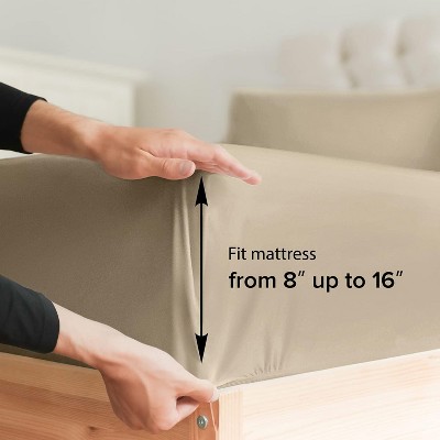 Cream Full 1000 Thread Count Organic Cotton 4-Piece Sheet Set