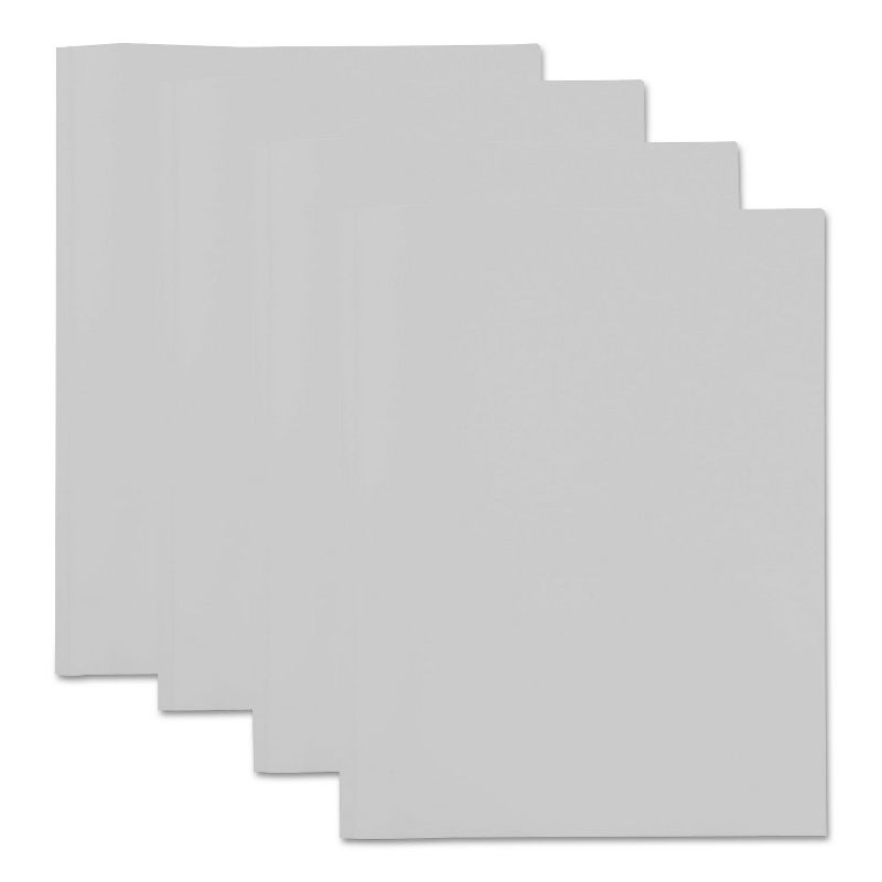 Universal Plastic Twin-Pocket Report Covers with 3 Fasteners 100 Sheets White 10/PK 20554, 4 of 6
