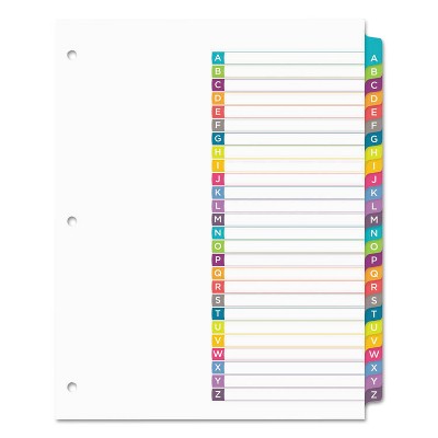 Avery Ready Index Table of Contents Dividers Multicolor Tabs A-Z Letter 11844