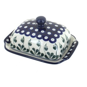 Blue Rose Polish Pottery 295 Ceramika Artystyczna Butter Dish - 1 of 1