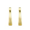 Elegant 14K Yellow Gold Plated Tapered C-Hoop Earrings Adorned with Clear Cubic Zirconia for a Sophisticated and Timeless Look - 2 of 2
