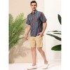 Lars Amadeus Men's Summer Hawaiian Short Sleeve Button Down Striped Shirts - 4 of 4