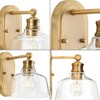 Progress Lighting Singleton 1-Light Vanity Fixture, Vintage Brass, Clear Glass Shade - 3 of 4