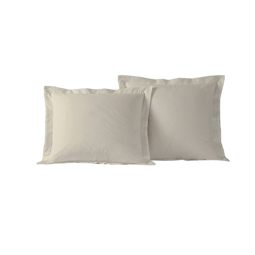 Photos - Pillowcase 2pk Standard Cotton Rich Tailored Pillow Sham Set Ivory - Today's Home: Ma