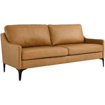 Modway Corland Upholstered Leather, Sofa, Tan