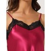 Allegra K Women's Satin Solid Lace Trim Cami Tops with Shorts Lounge Sleepwear Pajama Set - 4 of 4