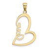 Black Bow Jewelry 14k Yellow Gold Love Heart Pendant, 15mm - 3 of 4