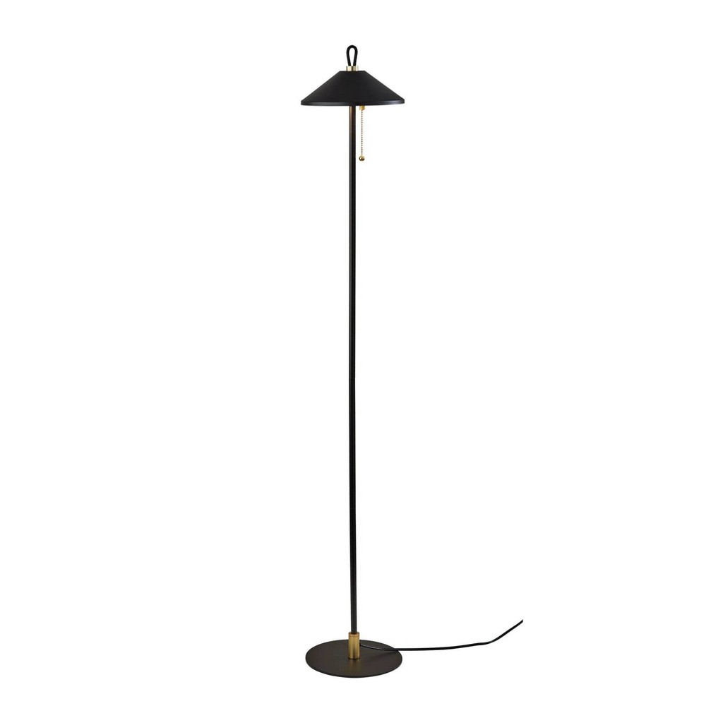 Photos - Floodlight / Street Light Adesso Kaden Floor Lamp Black: Modern Metal Design, ETL Listed, Pull Chain Switch, 54" Height 