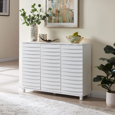 Kings Brand Furniture Wood Wave Design Console Table with Storage