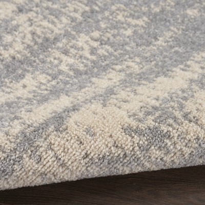 Essential Abstract Grey/Beige Synthetic 4' x 6' Outdoor Rug